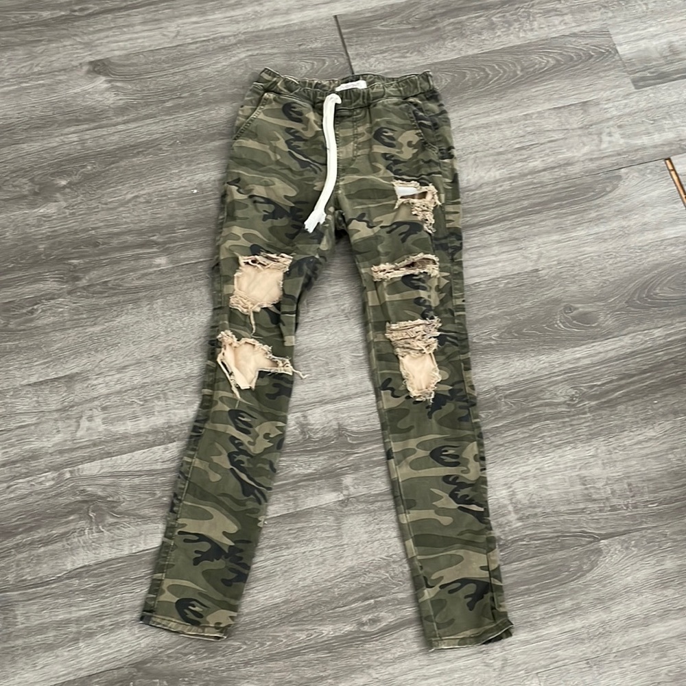 Stretch camo jeans - elastic waist